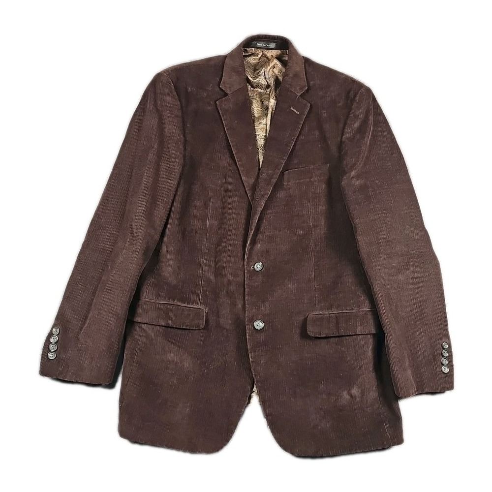 Chaps Corduroy Blazer Mens 42 L Brown Suit Jacket Sport Coat Lined‎ 2 Button